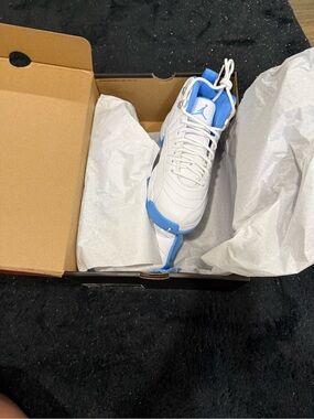 Jordan Kids White and Light Blue Sneakers